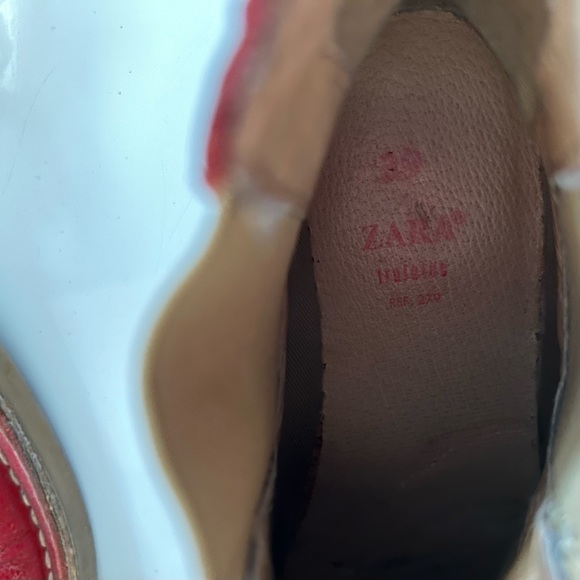 ZARA red leather ankle boots EU 39 - Picture 11 of 12